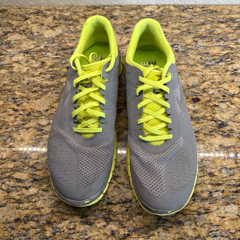 Nike Athletic Shoes in Gray and Neon Yellow